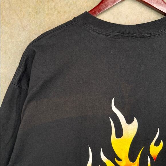 VTG 90s J&P Motorcycles Flame Biker T Shirt Sz XL Black Cycles Bike Harley - Picture 7 of 8